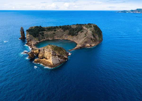 Luftaufnahme Der Kleinen Insel Vila Franca Campo Auf Azoren Portugal — Stockfoto