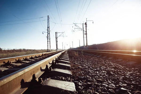 Järnvägsspår Industriområdet Staden Nord Ryssland — Stockfoto