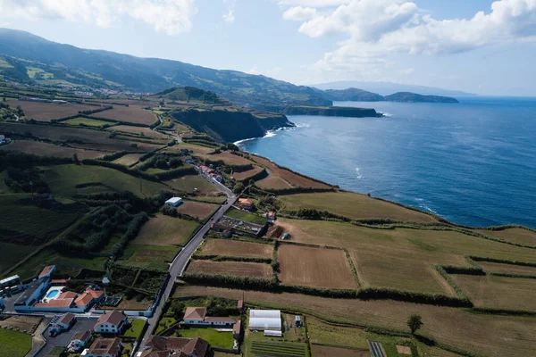 Letecká Krajina Maii Ostrově San Miguel Azory Portugalsko — Stock fotografie