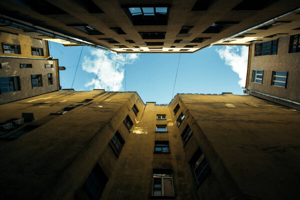 Courtyard structure shapes in Saint Petersburg, Russia.