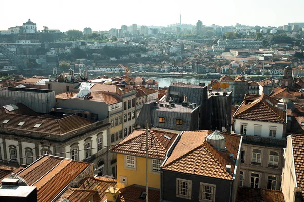 Vista Cidade Velha Rio Douro Centro Porto Portugal — Fotografia de Stock