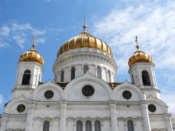 Koepels Van Christus Verlosser Kathedraal Moskou Foto Werd Gemaakt Juni — Stockfoto