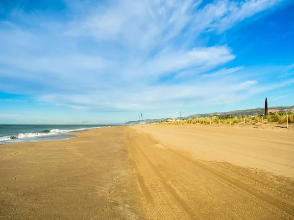 Stranden Gava Barcelona Mycket Stor Och Omfattande Strand Som Perfekt — Stockfoto