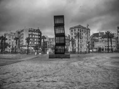Barcelona: Bir gün yağmur plaja Barceloneta mahalle Pic