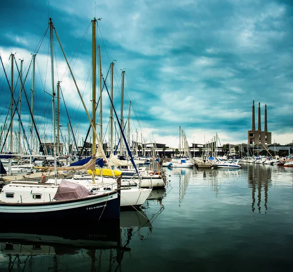 Badalona Barcelona Španělsko Listopadu 2018 Část Turistického Přístavu Badalona Třemi — Stock fotografie