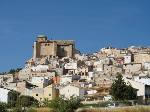 Pohled na město Moratalla. Provincie Murcia, Španělsko Stock Fotografie