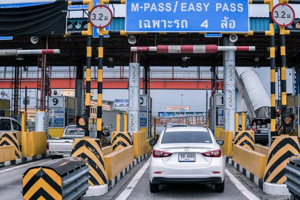 Bangkok Thaïlande Septembre 2018 Trafic Sur Autoroute Easy Pass Toll — Photo