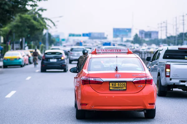 Bangkok Tayland 2018 Eylül Taksi Suvarnabhumi Havaalanı Ndan Otoyol Rama — Stok fotoğraf