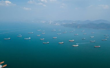 Bağlantı noktasının Sriracha endüstriyel, Chonburi, Tayland havadan görünümü.