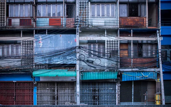 Fachada Una Antigua Casa Bangkok Tailandia — Foto de Stock