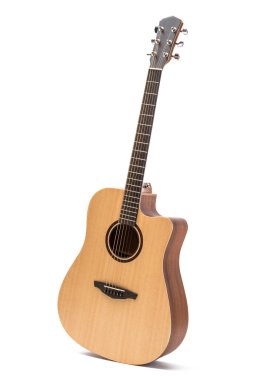 akustik gitar izole beyaz arka plan