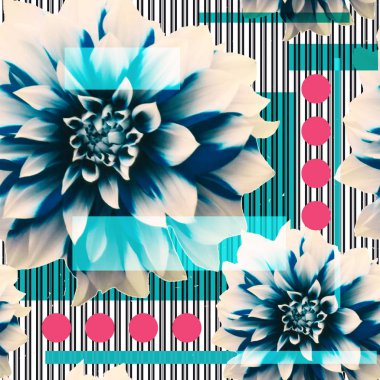 Çiçekler, arka plan ile dikişsiz doku. Illüstrasyon 