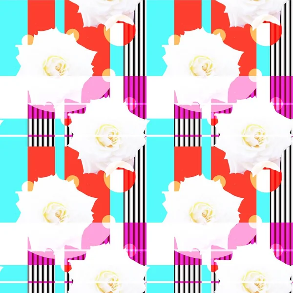 Nahtlose Textur Mit Blumen Hintergrund Illustration — Stockfoto