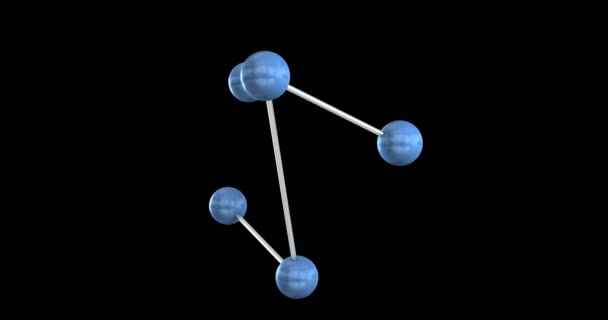 分子形状のアルファを持つ単発の アニメーション — ストック動画