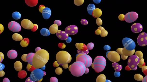 Animation Χρωματιστά Αυγά Που Πέφτουν Την Alpha — Αρχείο Βίντεο