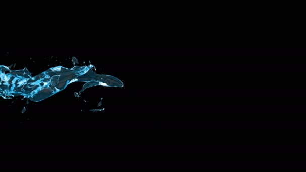 蓝色水流的动画与阿尔法 — 图库视频影像
