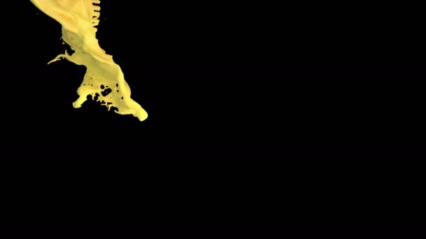 Анимация Потока Апельсинового Сока Альфой — стоковое видео