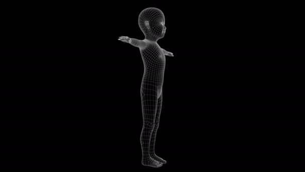 Animatie Van Een Kinderen Xray Hologram — Stockvideo