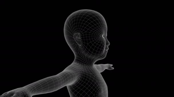 Animação Holograma Raios Crianças — Vídeo de Stock
