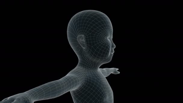 Animatie Van Een Kinderen Xray Hologram — Stockvideo