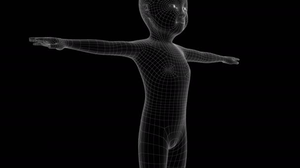 Bir Çocuk Xray Hologram Animasyon — Stok video