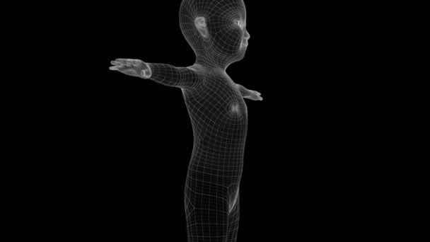 Animatie Van Een Kinderen Xray Hologram — Stockvideo