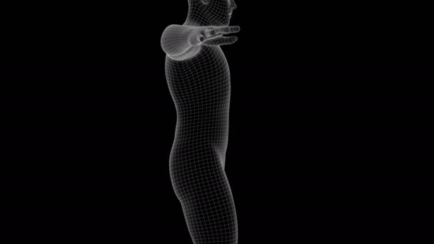Animation Eines Mannes Röntgen Hologramm — Stockvideo