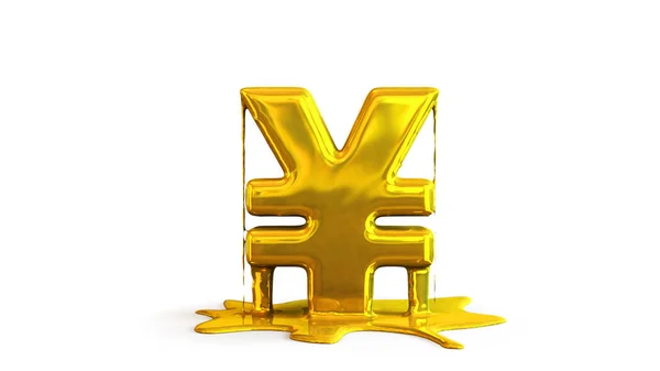 Illustration Yen Symbol Melting — Stock Photo, Image