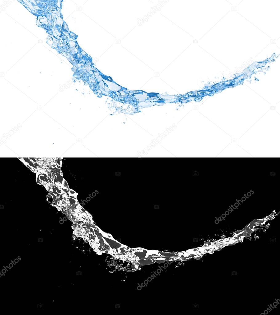 3D animation of a blue water flow