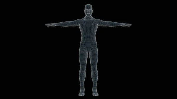 Illustration Ett Mannen Xray Hologram — Stockfoto