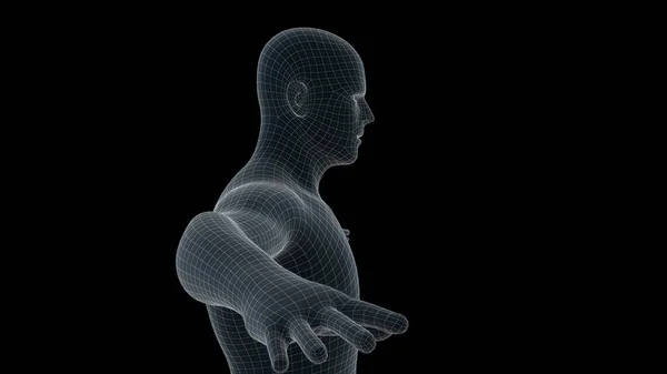 Illustration Man Xray Hologram — Stock Photo, Image