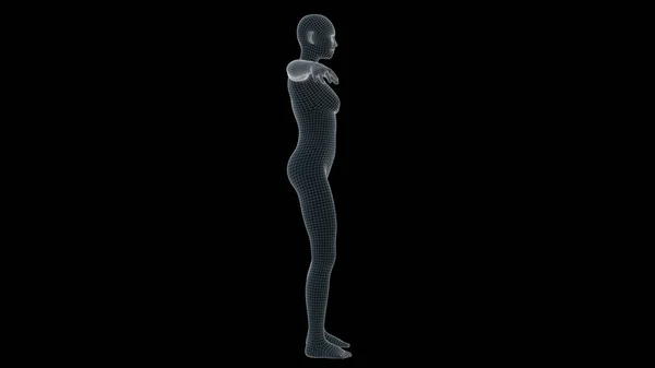 Afbeelding Van Een Vrouw Xray Hologram — Stockfoto