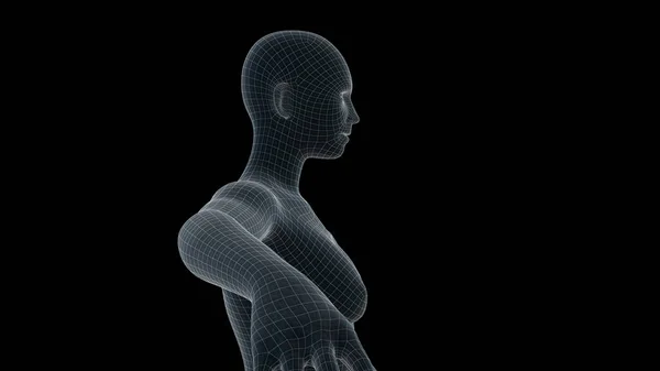 Ilustración Una Mujer Holograma Rayos — Foto de Stock