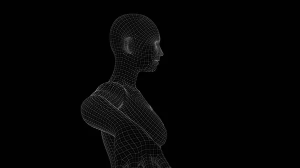 Bir Kadın Xray Hologram Çizimi — Stok fotoğraf