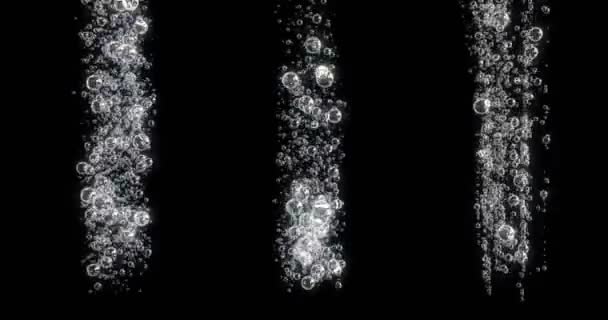 Animación Burbujas Movimiento Flotando Sobre Fondo Negro — Vídeos de Stock