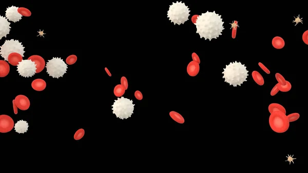 血液の赤血球白血球と血小板の イラストレーション — ストック写真