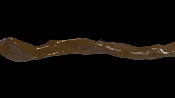 Animation Eines Schokoladenflusses Mit Alphaschicht — Stockvideo