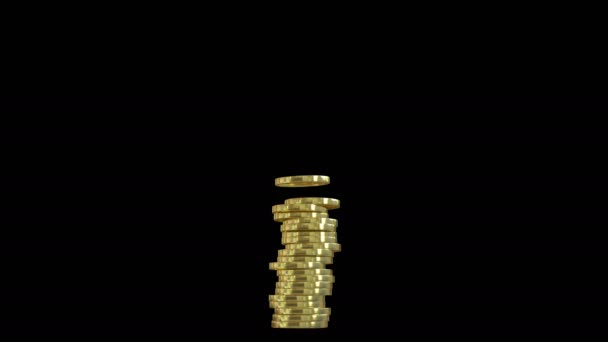硬币桩的3D动画 — 图库视频影像