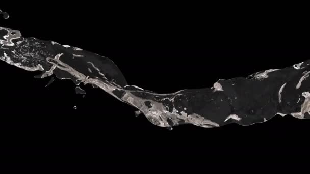 Анимация Потока Воды Альфа Слоем — стоковое видео