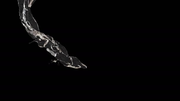 アルファ層を持つ水の流れの3Dアニメーション — ストック動画