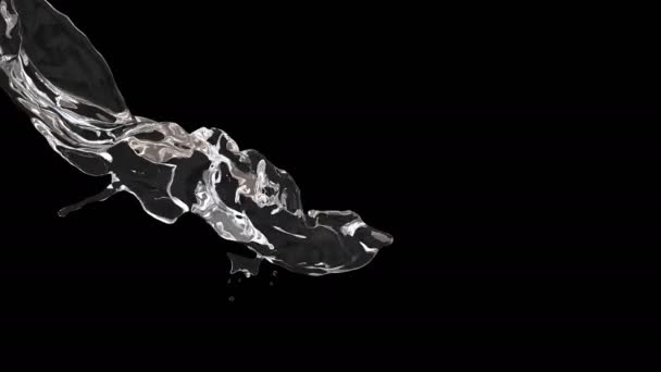Animação Fluxo Água Com Camada Alfa — Vídeo de Stock
