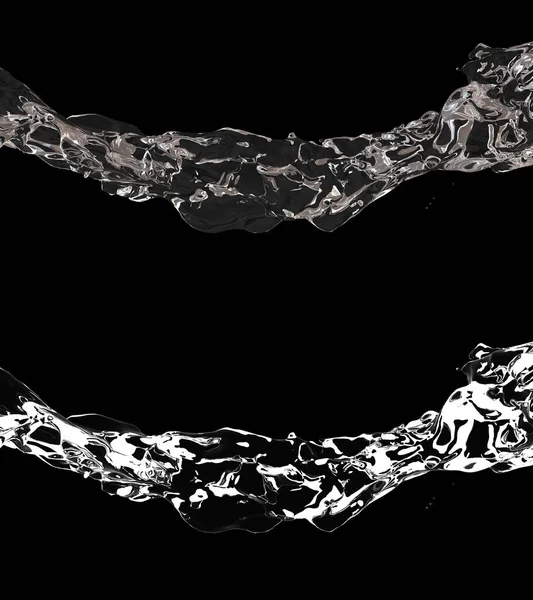 3D illustration of a water flow with alpha layer