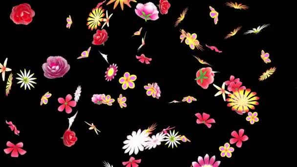 Animation Flux Pétales Fleurs Avec Couche Alpha — Video