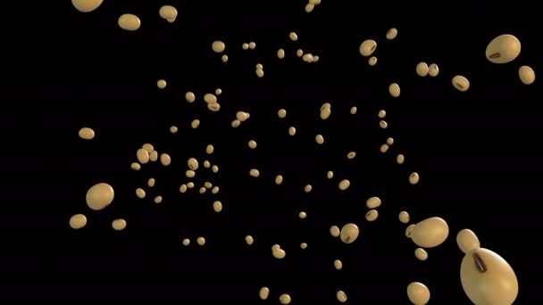 带有阿尔法层的大豆流的3D动画 — 图库视频影像