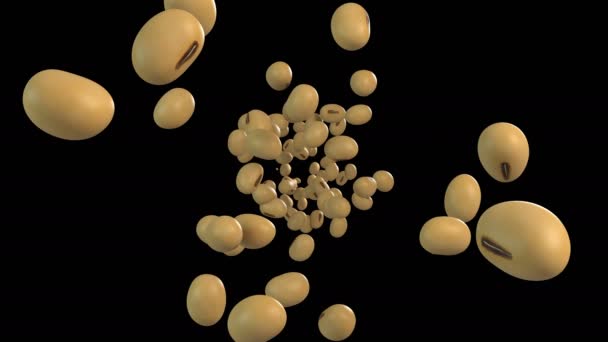 アルファ層を持つ大豆流れの3Dアニメーション — ストック動画