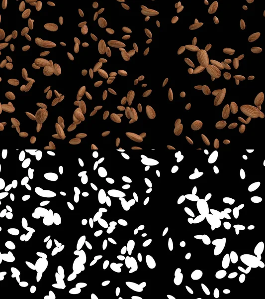 アルファ層を持つ大豆の流れの3Dイラスト — ストック写真