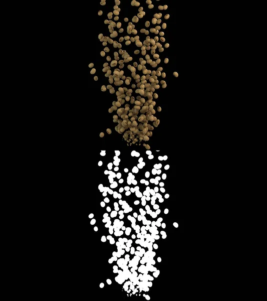 3D illustration of a soybean flow with alpha layer