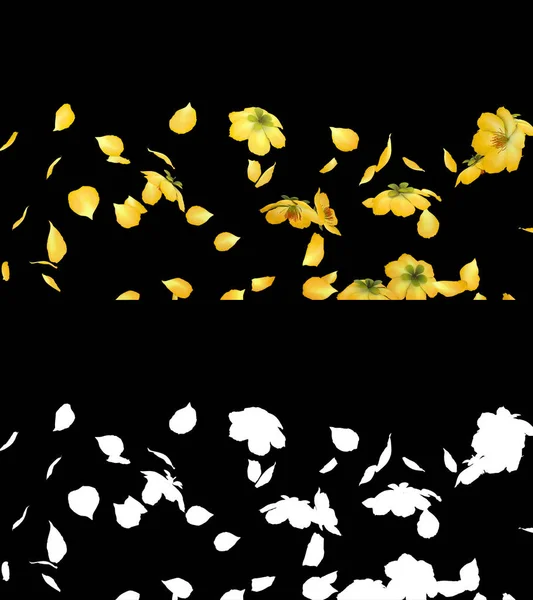 黄色花瓣流动的 Alpha — 图库照片