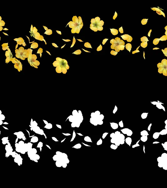 Ілюстрація Жовтих Пелюсток Квітки Течуть Альфа Шаром — стокове фото
