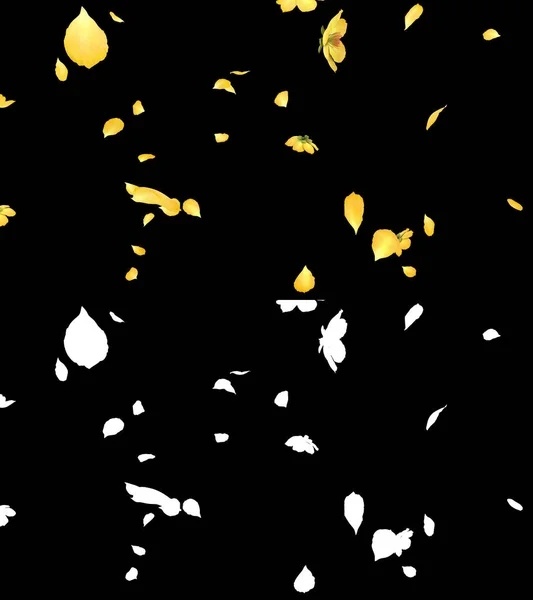 Ілюстрація Жовтих Пелюсток Квітки Течуть Альфа Шаром — стокове фото